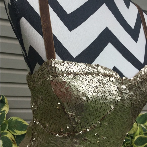 New Free People River of Stars Gold Sequin Tank - Picture 7 of 7